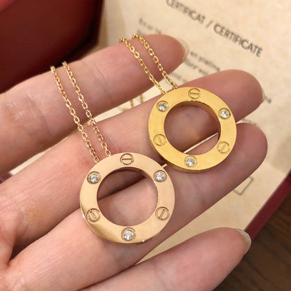 [⭐Hyrra Jewelry]LOVE NECKLACE 16MM 3 DIAMONDS