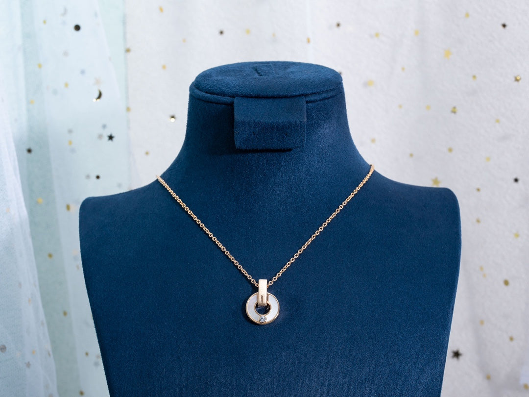 [⭐Hyrra Jewelry]GARI NECKLACE PINK GOLD MOP