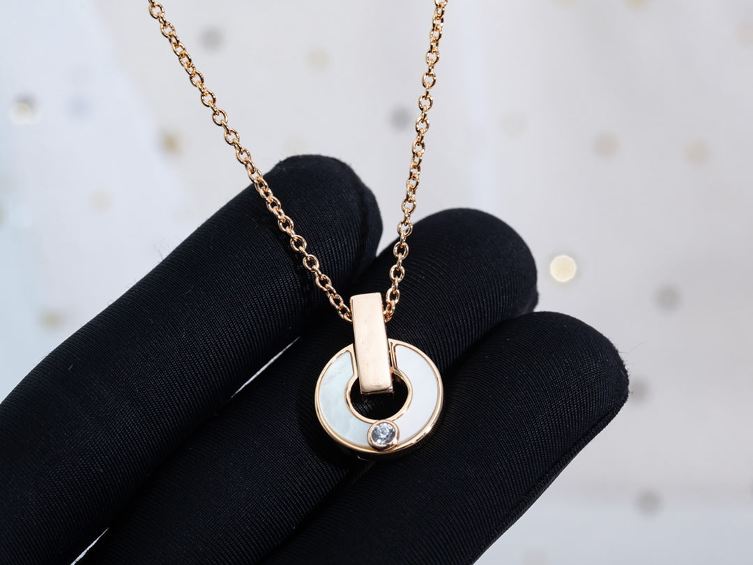 [⭐Hyrra Jewelry]GARI NECKLACE PINK GOLD MOP