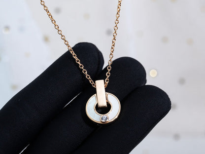 [⭐Hyrra Jewelry]GARI NECKLACE PINK GOLD MOP