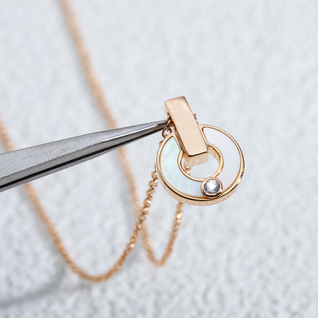 [⭐Hyrra Jewelry]GARI NECKLACE PINK GOLD MOP