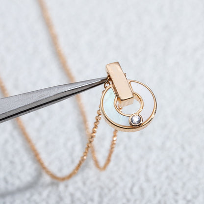 [⭐Hyrra Jewelry]GARI NECKLACE PINK GOLD MOP
