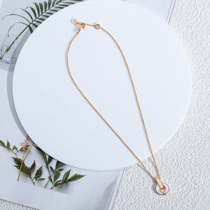 [⭐Hyrra Jewelry]GARI NECKLACE PINK GOLD MOP