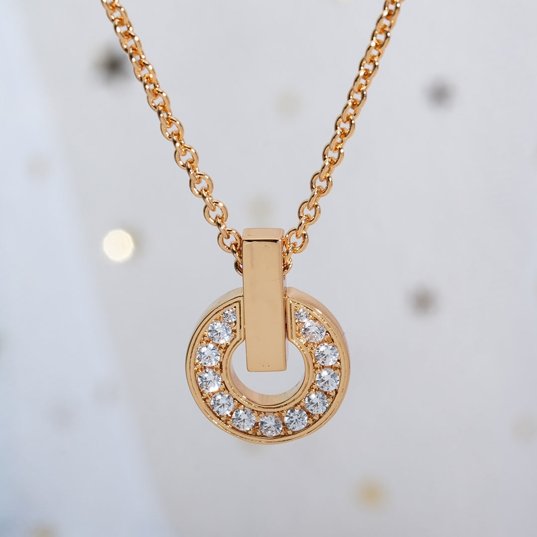 [⭐Hyrra Jewelry]GARI NECKLACE PINK GOLD DIAMOND
