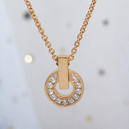 [⭐Hyrra Jewelry]GARI NECKLACE PINK GOLD DIAMOND