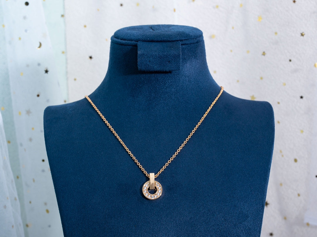 [⭐Hyrra Jewelry]GARI NECKLACE PINK GOLD DIAMOND