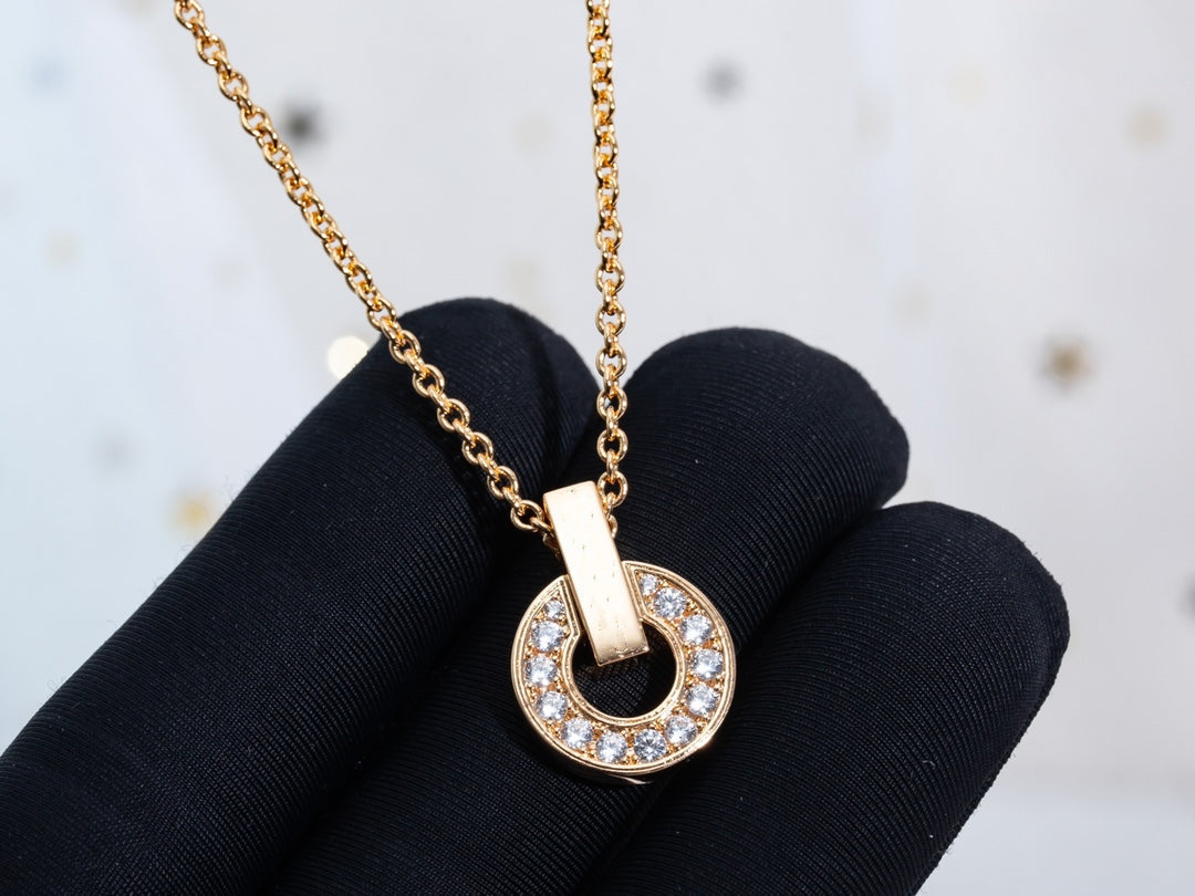 [⭐Hyrra Jewelry]GARI NECKLACE PINK GOLD DIAMOND