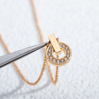 [⭐Hyrra Jewelry]GARI NECKLACE PINK GOLD DIAMOND