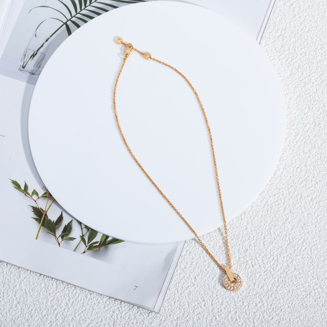 [⭐Hyrra Jewelry]GARI NECKLACE PINK GOLD DIAMOND
