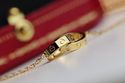 [⭐Hyrra Jewelry]LOVE NECKLACE DOUBLE RING GOLD