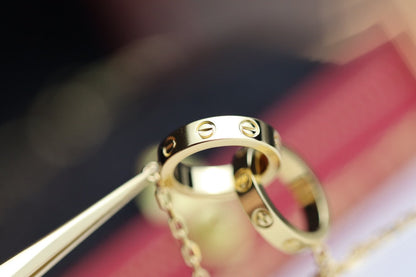 [⭐Hyrra Jewelry]LOVE NECKLACE DOUBLE RING GOLD