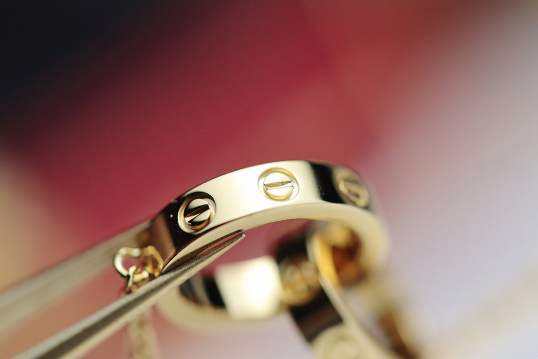 [⭐Hyrra Jewelry]LOVE NECKLACE DOUBLE RING GOLD