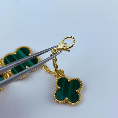 [⭐Hyrra Jewelry]MAGIC CLOVER MALACHITE GOLD BRACELET 5 MOTIFS
