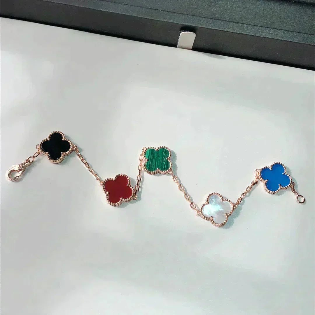 [⭐Hyrra Jewelry]CLOVER 5 MOTIFS MULTICOLOR BRACELET