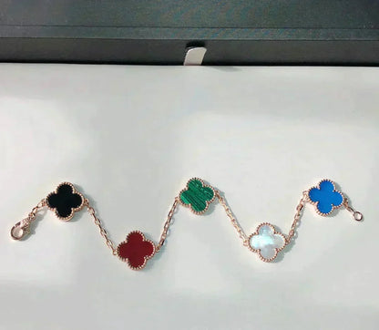 [⭐Hyrra Jewelry]CLOVER 5 MOTIFS MULTICOLOR BRACELET