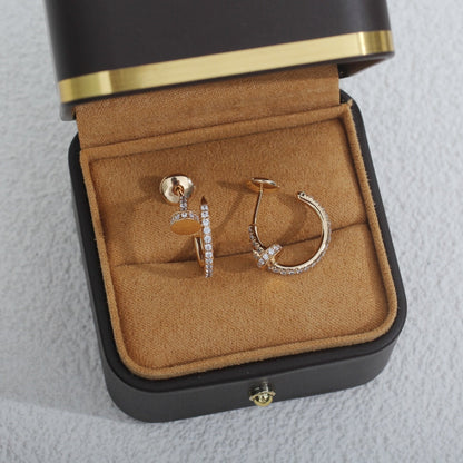 [⭐Hyrra Jewelry]JUSTE EARRINGS 12.75MM PINK GOLD DIAMOND