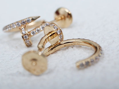 [⭐Hyrra Jewelry]JUSTE EARRINGS 12.75MM PINK GOLD DIAMOND