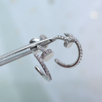 [⭐Hyrra Jewelry]JUSTE EARRINGS 12.75MM SILVER DIAMOND