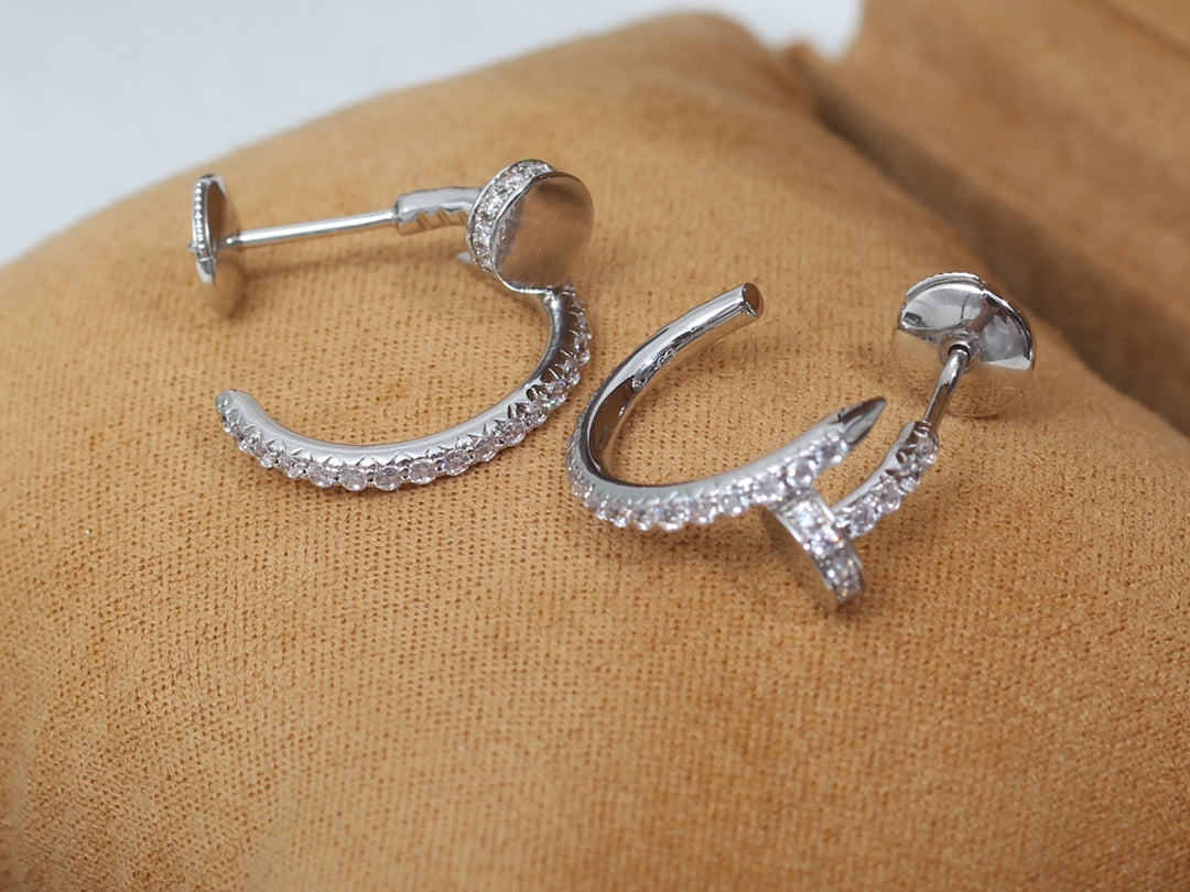 [⭐Hyrra Jewelry]JUSTE EARRINGS 12.75MM SILVER DIAMOND