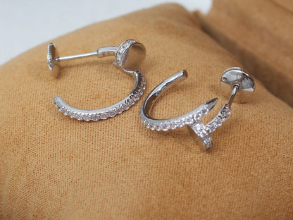 [⭐Hyrra Jewelry]JUSTE EARRINGS 12.75MM SILVER DIAMOND
