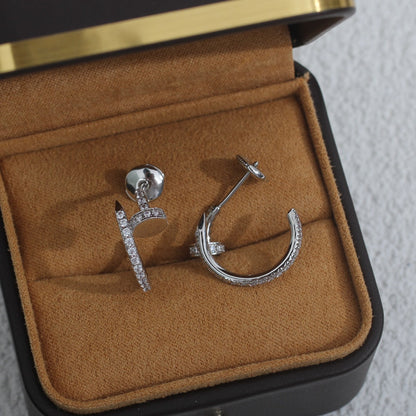 [⭐Hyrra Jewelry]JUSTE EARRINGS 12.75MM SILVER DIAMOND