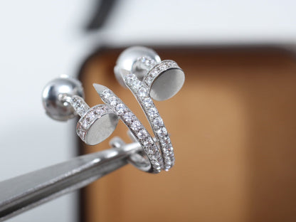 [⭐Hyrra Jewelry]JUSTE EARRINGS 12.75MM SILVER DIAMOND