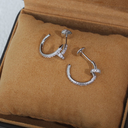 [⭐Hyrra Jewelry]JUSTE EARRINGS 12.75MM SILVER DIAMOND