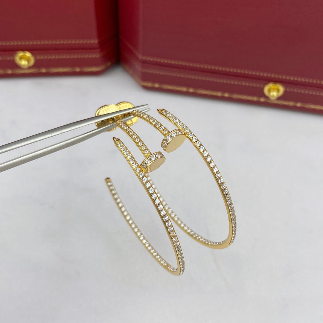 [⭐Hyrra Jewelry]JUSTE EARRINGS FULL DIAMONDS 1.8MM