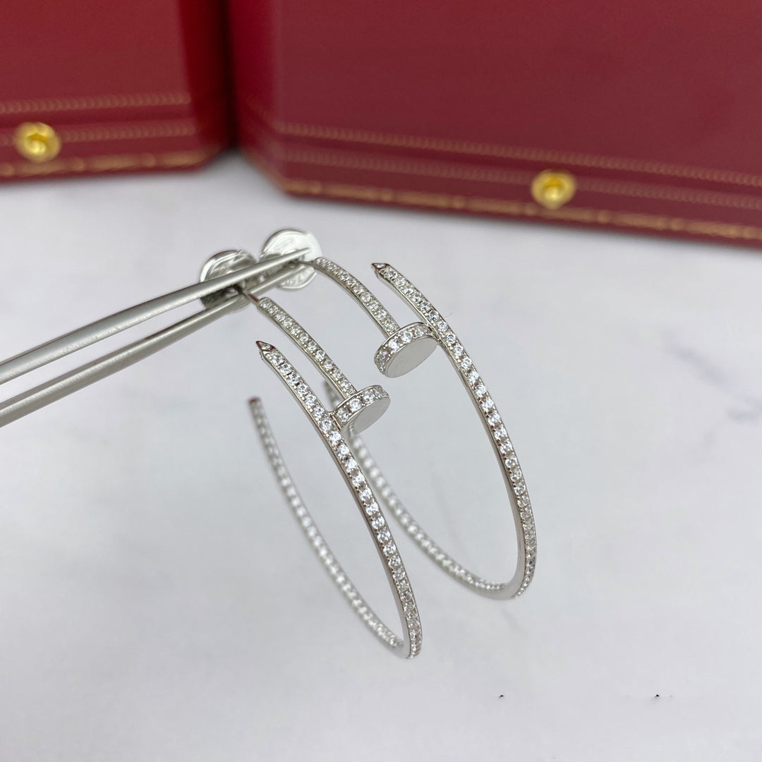[⭐Hyrra Jewelry]JUSTE EARRINGS FULL DIAMONDS 1.8MM