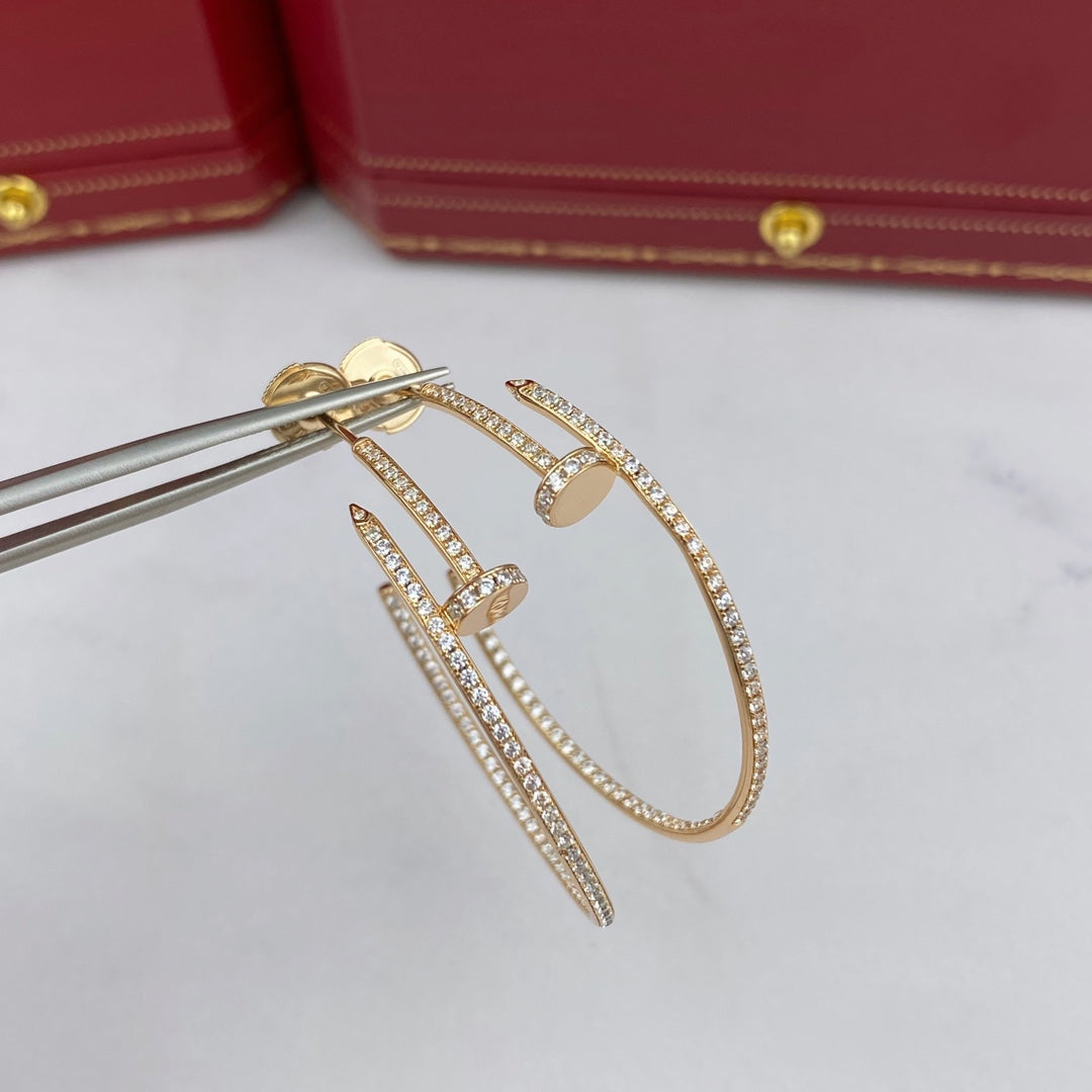 [⭐Hyrra Jewelry]JUSTE EARRINGS FULL DIAMONDS 1.8MM
