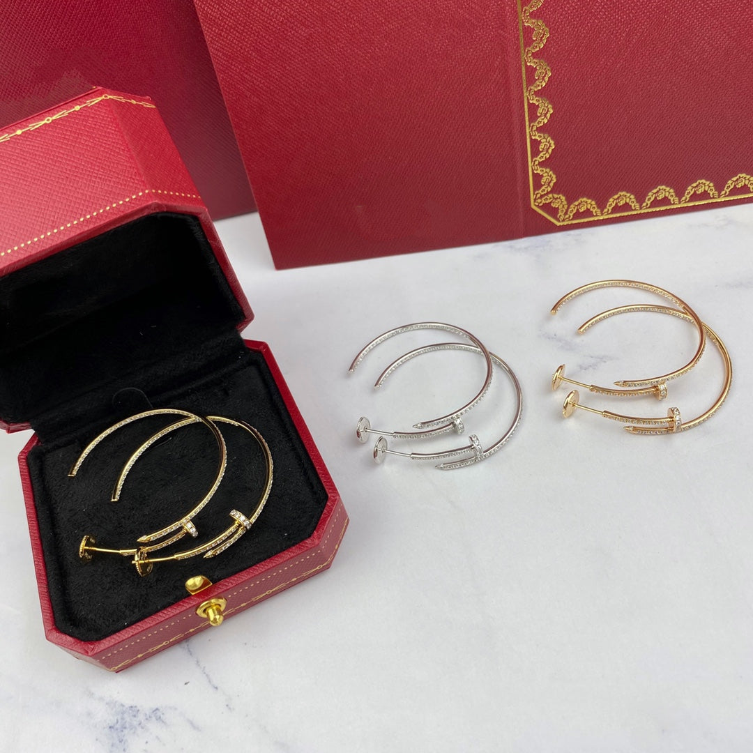 [⭐Hyrra Jewelry]JUSTE EARRINGS FULL DIAMONDS 1.8MM