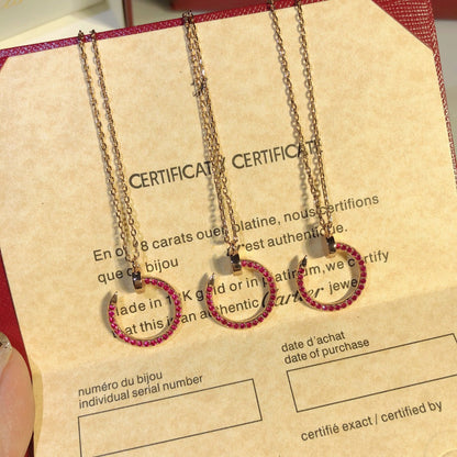 [⭐Hyrra Jewelry]JUSTE NECKLACE GOLD RED DIAMONDS