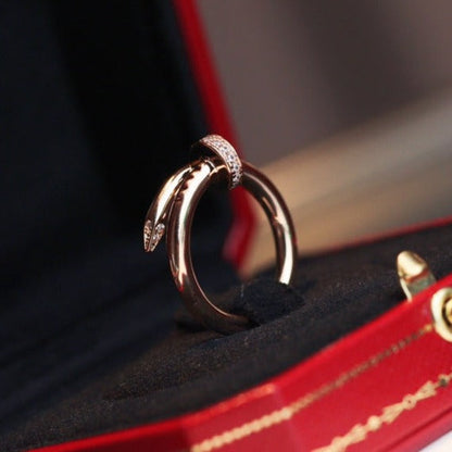 [⭐Hyrra Jewelry]JUSTE RING 2.65MM PINK GOLD DIAMOND