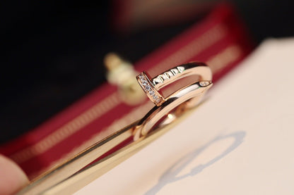[⭐Hyrra Jewelry]JUSTE RING 2.65MM PINK GOLD DIAMOND