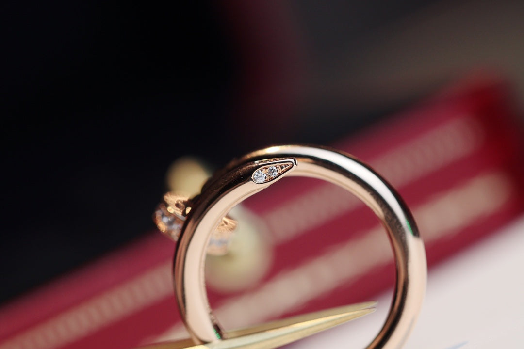 [⭐Hyrra Jewelry]JUSTE RING 2.65MM PINK GOLD DIAMOND
