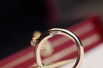 [⭐Hyrra Jewelry]JUSTE RING 2.65MM PINK GOLD DIAMOND