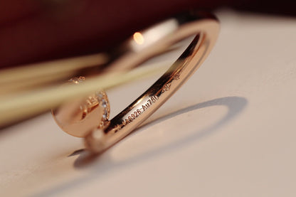[⭐Hyrra Jewelry]JUSTE RING 2.65MM PINK GOLD DIAMOND