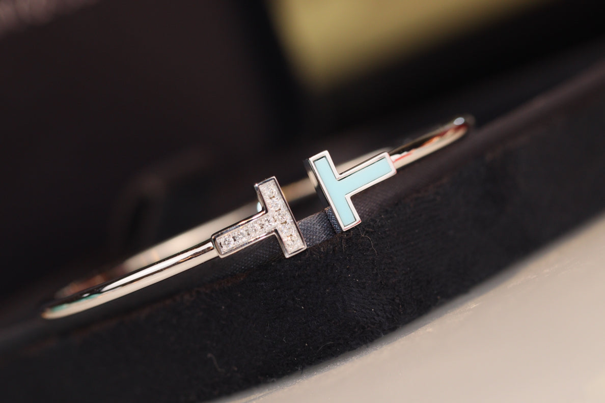 [Hyrra Jewelry]T BRACELET 1.8MM TURQUOISE DIAMOND PINK GOLD