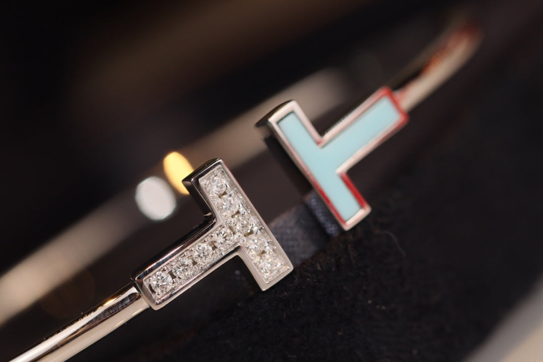 [Hyrra Jewelry]T BRACELET 1.8MM TURQUOISE DIAMOND PINK GOLD