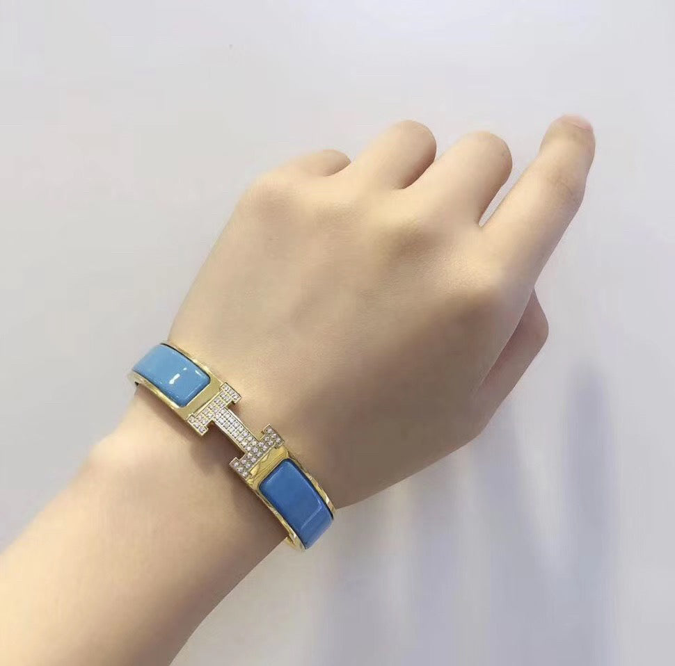 [⭐Hyrra Jewelry]H CLOUD BLUE BRACELET GOLD DIAMOND