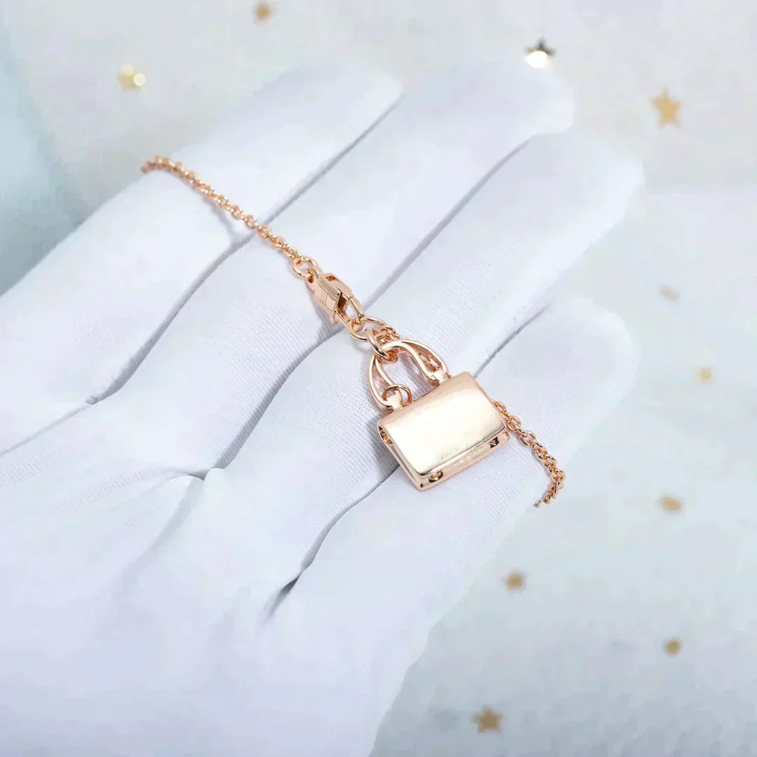[⭐Hyrra Jewelry]AMULETTE PEDANT ROSE GOLD NECKLACE
