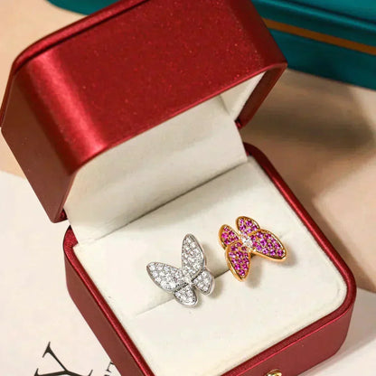 [⭐Hyrra Jewelry]TWIN BUTTERFLY DIAMOND RING