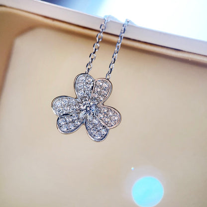 [⭐Hyrra Jewelry]CLOVER DIAMOND NECKLACE SILVER