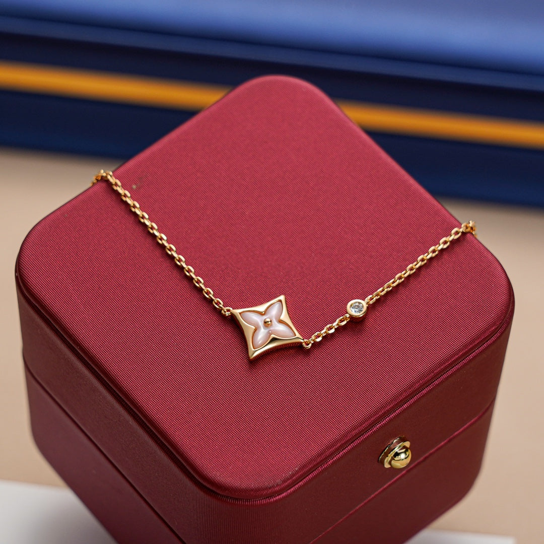 [⭐Hyrra Jewelry]STAR 1 DIAMOND PINK GOLD BRACELET