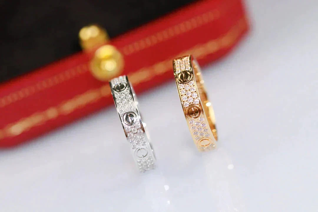 [⭐Hyrra Jewelry]LOVE RING 3.6MM DIAMOND PAVED