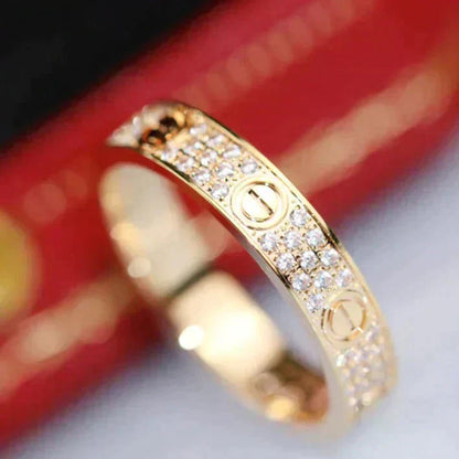 [⭐Hyrra Jewelry]LOVE RING 3.6MM DIAMOND PAVED