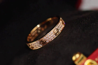 [⭐Hyrra Jewelry]LOVE RING 3.6MM DIAMOND PAVED