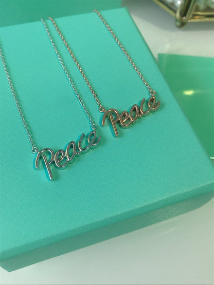 [Hyrra Jewelry]PEACE TEXT PEDANT NECKLACE