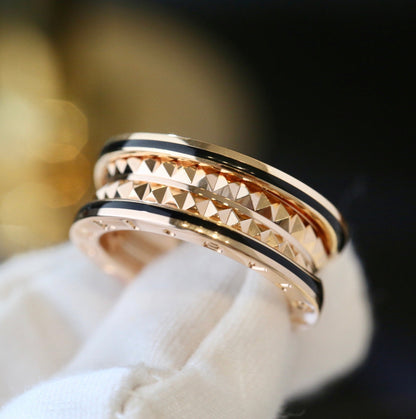 [⭐Hyrra Jewelry]ZERO 1 PINK GOLD BLACK CERAMIC RING
