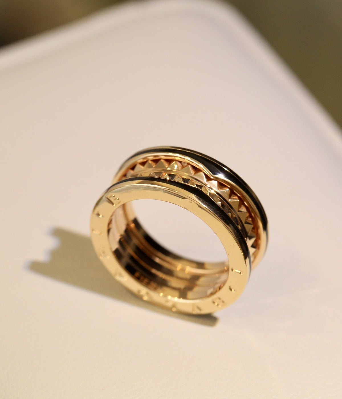 [⭐Hyrra Jewelry]ZERO 1 PINK GOLD BLACK CERAMIC RING